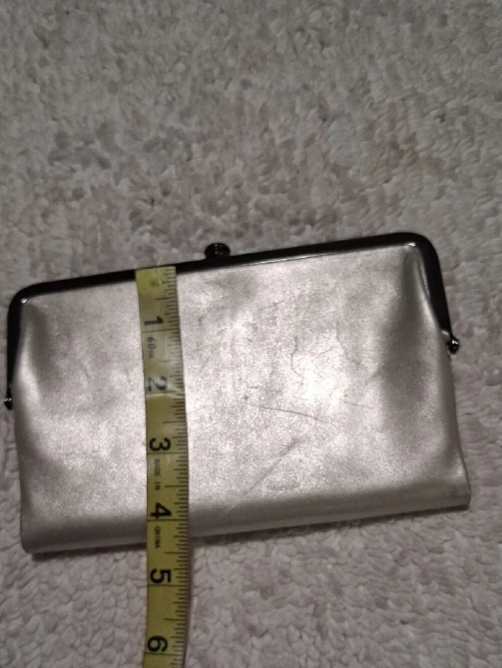 HOBO Silver Metallic Frame Clutch